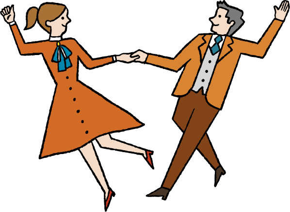 結婚相談所で出会った男女が楽しく時間を過ごすイメージイラスト