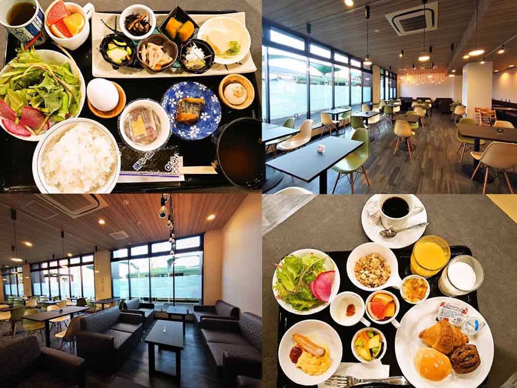 京都駅から徒歩7分のグリーンリッチホテル京都駅南で提供しているブッフェ朝食とPaletteの店内写真