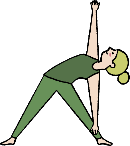 女性が軽い運動（ヨガ）を楽しむイメージイラスト